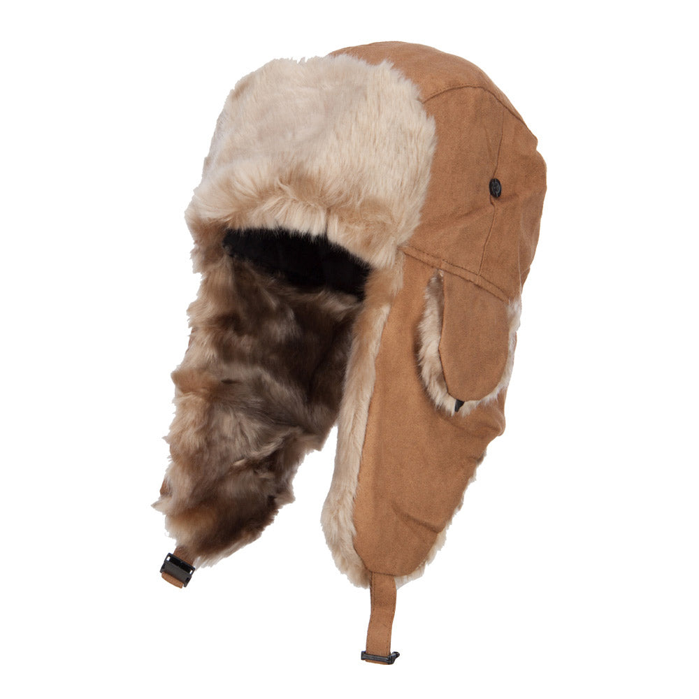 Suede Solid Faux Fur Trooper Hat