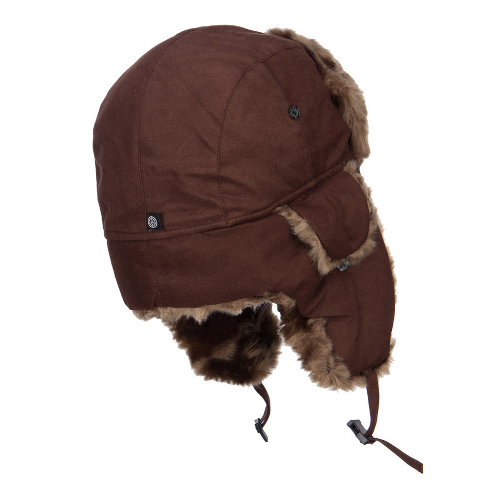 Suede Solid Faux Fur Trooper Hat