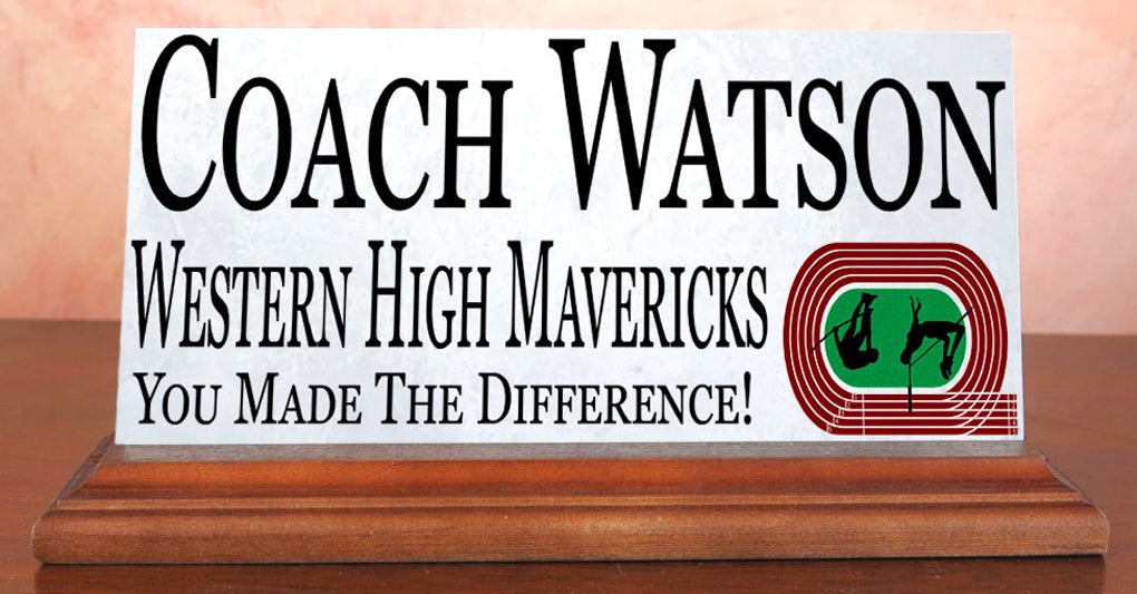 Track Coach Gift Plaque Custom Team Appreciation Award For Great Coaches
