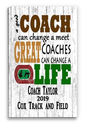Track Coach Gift Plaque For Great TRACK & FIELD Coaches