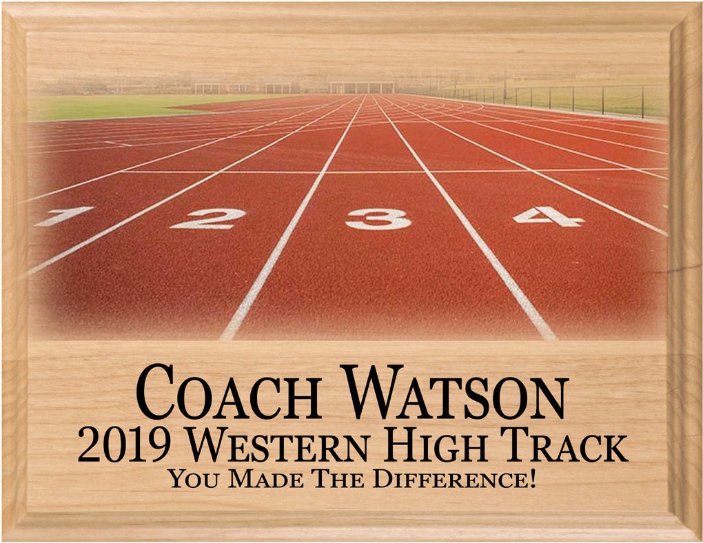 Track Coach Gift Plaque PERSONALIZED Track & Field Team Coaches