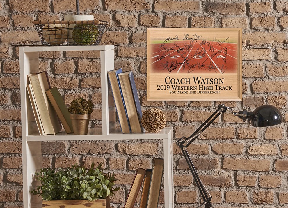 Track Coach Gift Plaque PERSONALIZED Track & Field Team Coaches