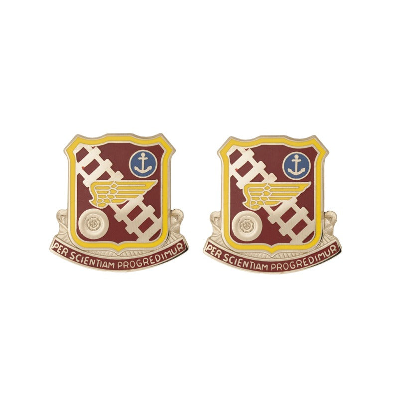 Transportation School Unit Crest DUI - 1 Pair - PER SCIENTIAM PRGREDIMUR