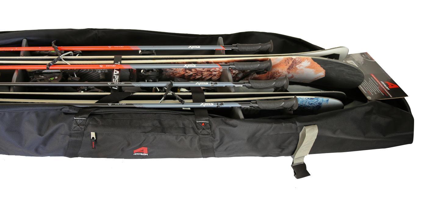 TRAPSKI Traveler Rack for Dual/Double Ski Travel Bags | Rack Insert is for Skis Only | High Quality Marine Grade HDPE Plastic | Slot Inserts & Strap Included | Made in the USA