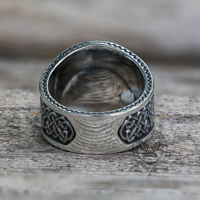 Tree of Life Raven Stainless Steel Viking Ring