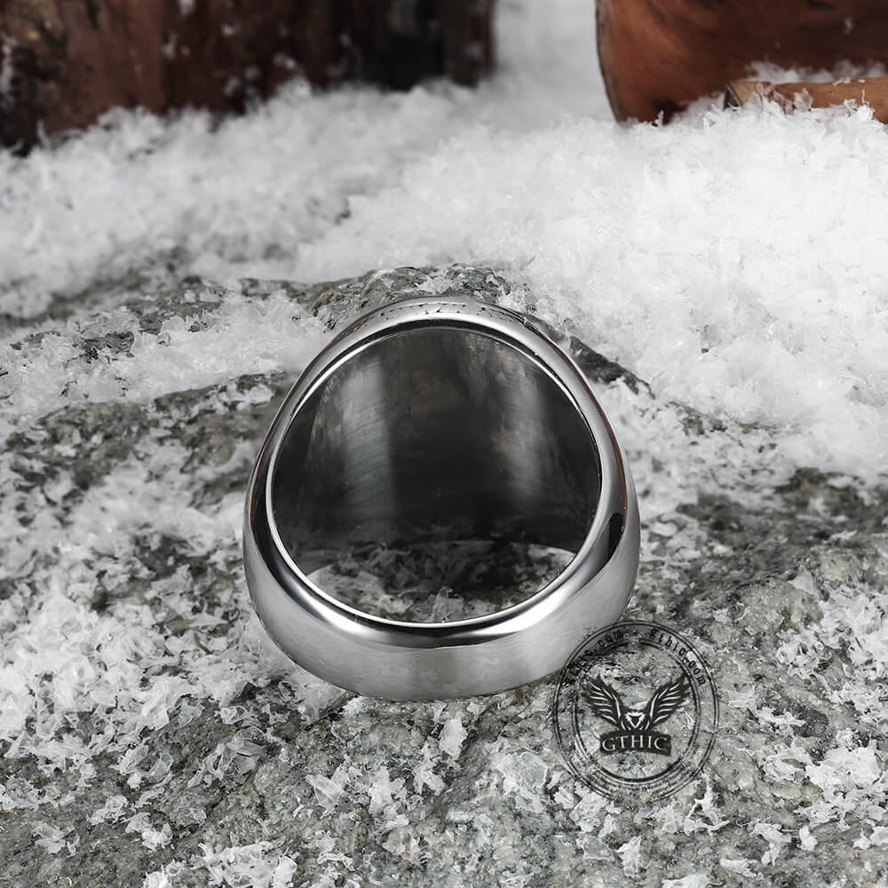 Tree of Life Signet Stainless Steel Viking Ring