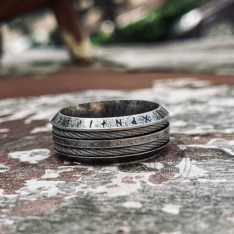 Tree of Life Viking Runes Stainless Steel Ring