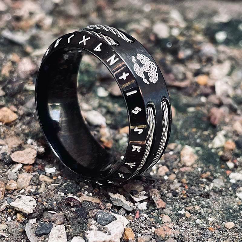Tree of Life Viking Runes Stainless Steel Ring