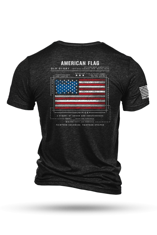 Tri-Blend T-Shirt - American Flag Schematic