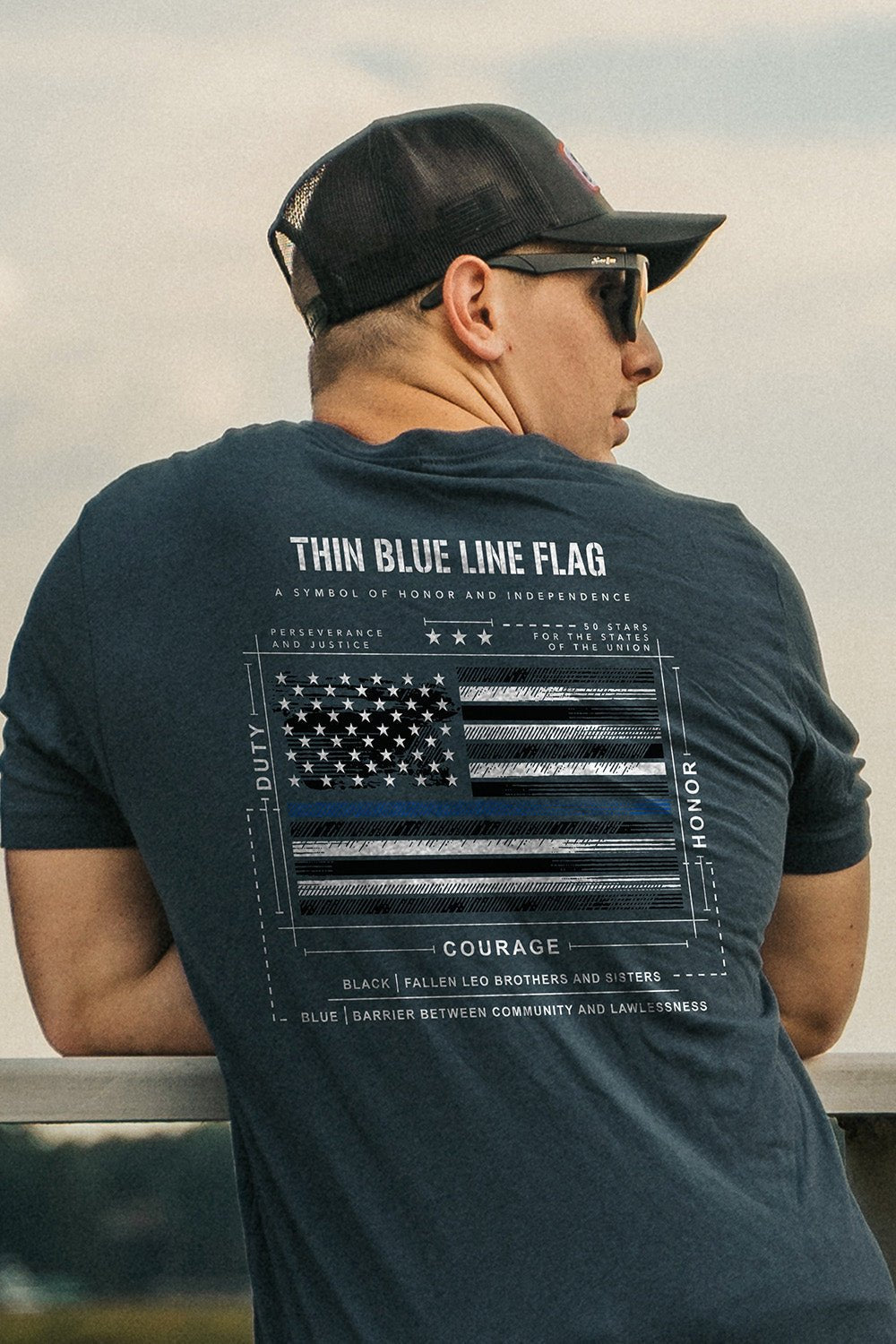 Tri-Blend T-Shirt - TBL FLAG SCHEMATIC