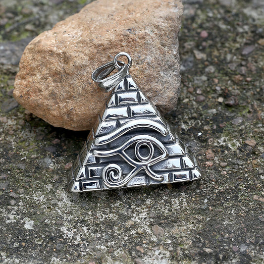Triangle Pyramid Eye of Ra Stainless Steel Pendant