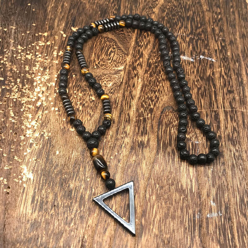 Triangle Stone Bead Necklace