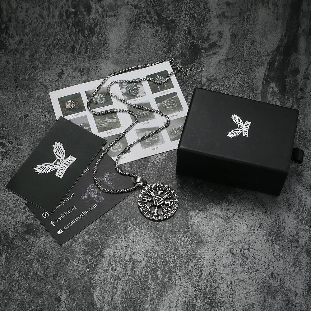 Triangle Valknut Compass Stainless Steel Viking Pendant