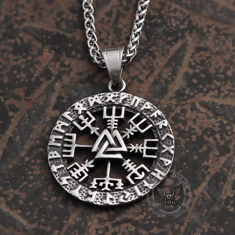 Triangle Valknut Compass Stainless Steel Viking Pendant