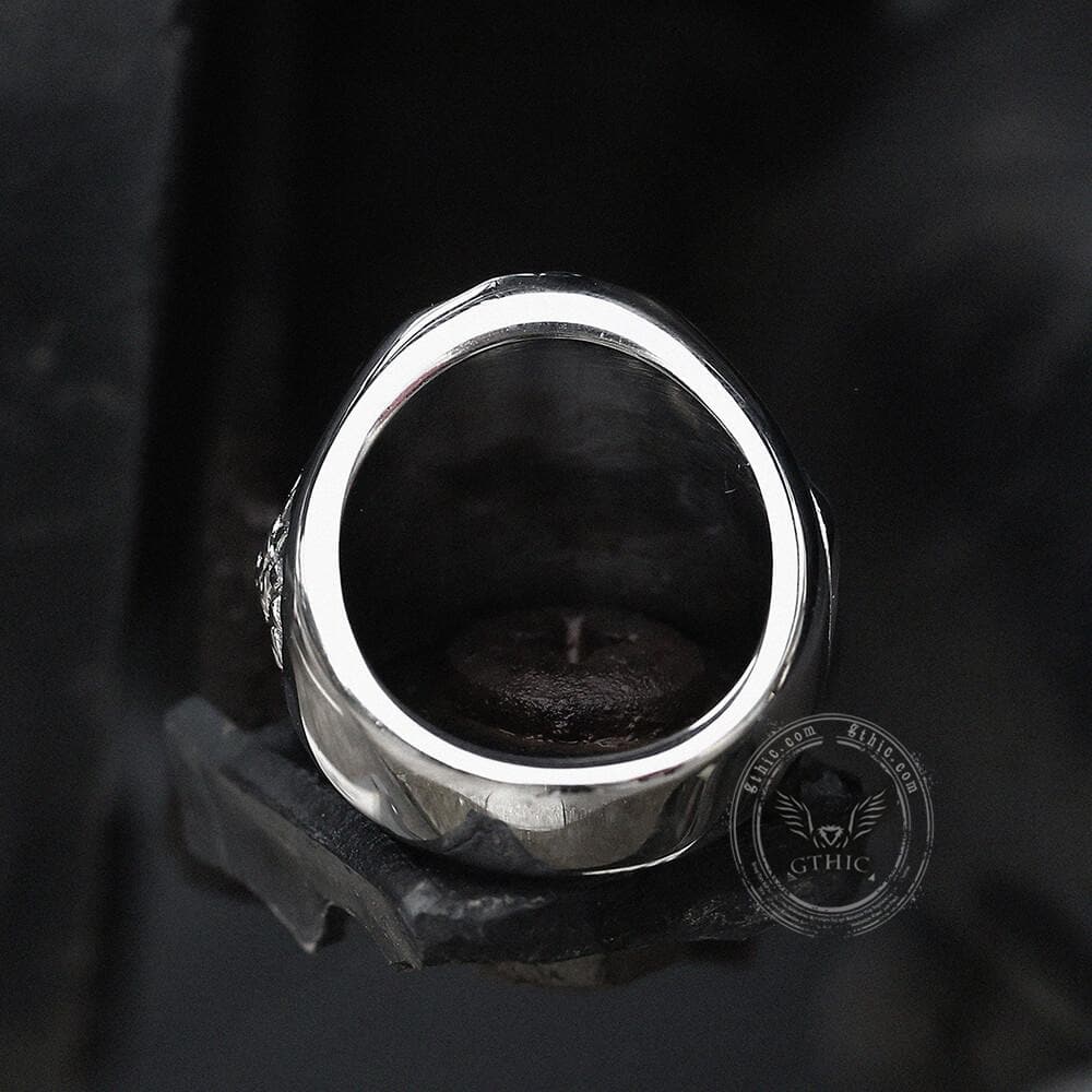 Trident of Poseidon Stainless Steel Petrine Cross Ring