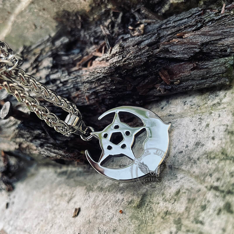 Triple Moon Pentagram Stainless Steel Pendant