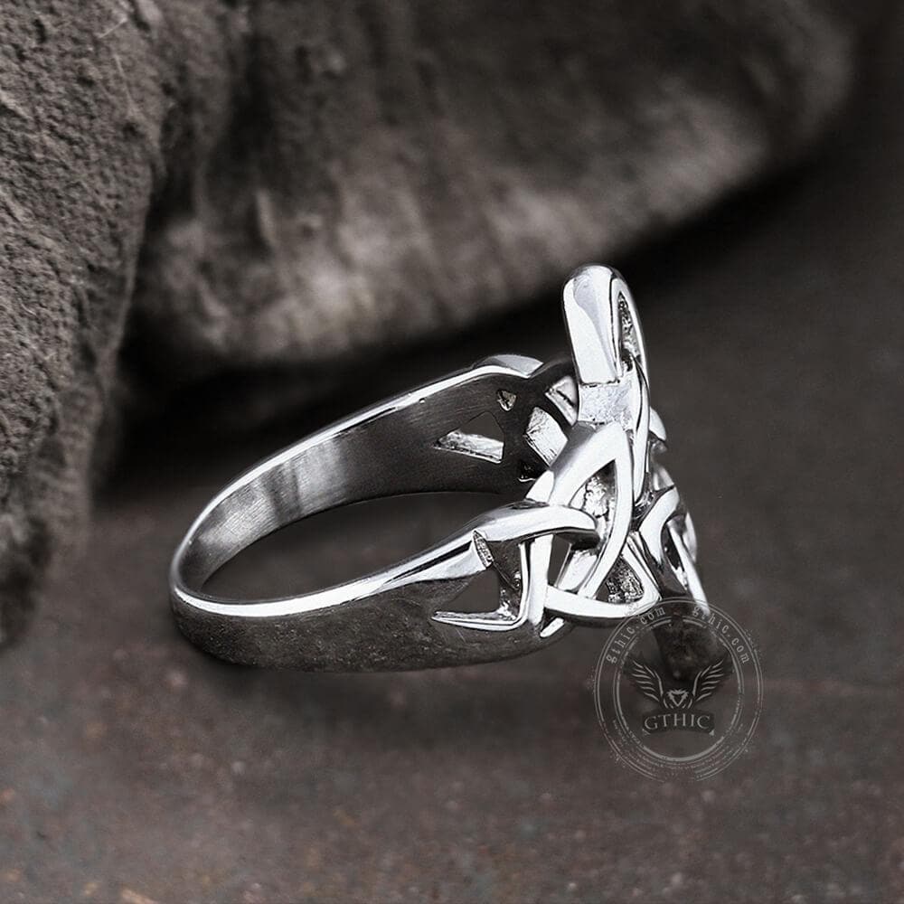 Triquetra Irish Celtics Stainless Steel Viking Ring