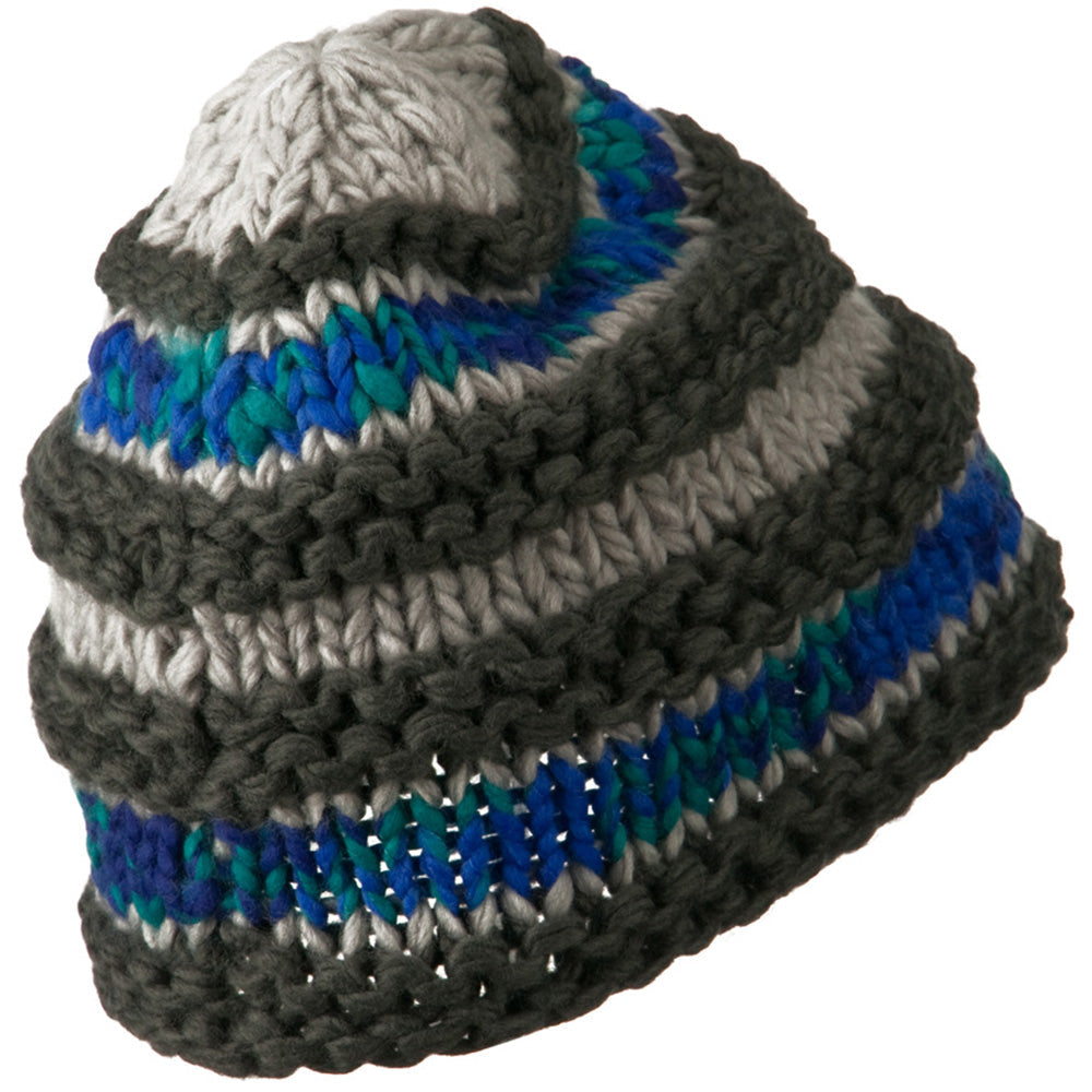 Unisex Acrylic Thick Striped Beanie