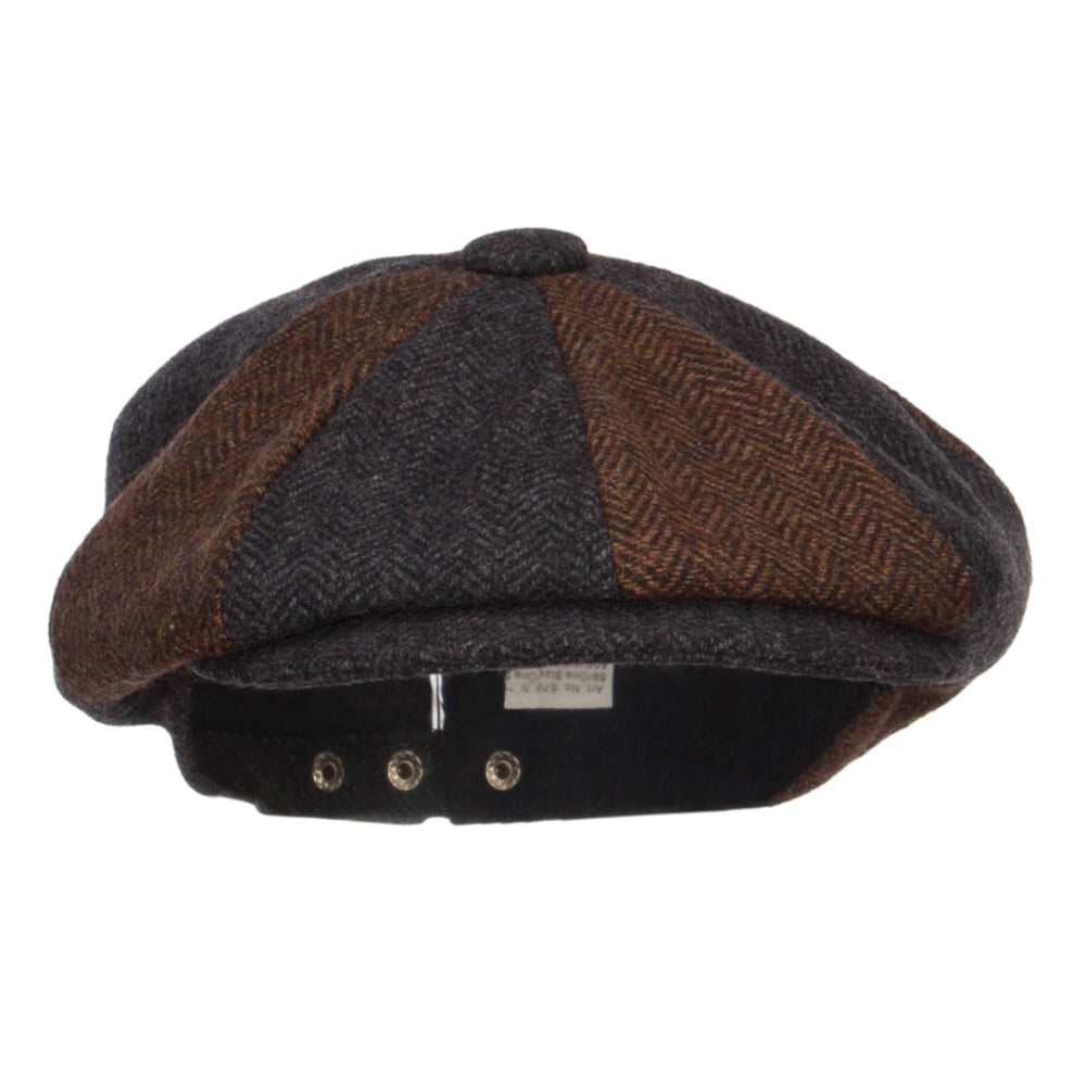 Men's Two Tone Wool 8 Panel Newsboy Hat