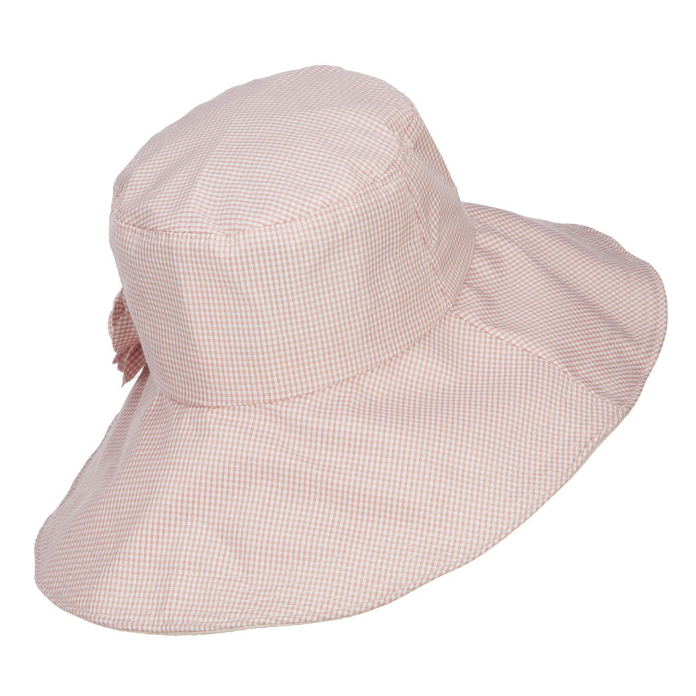 Checked Flower Accent Crushable Hat