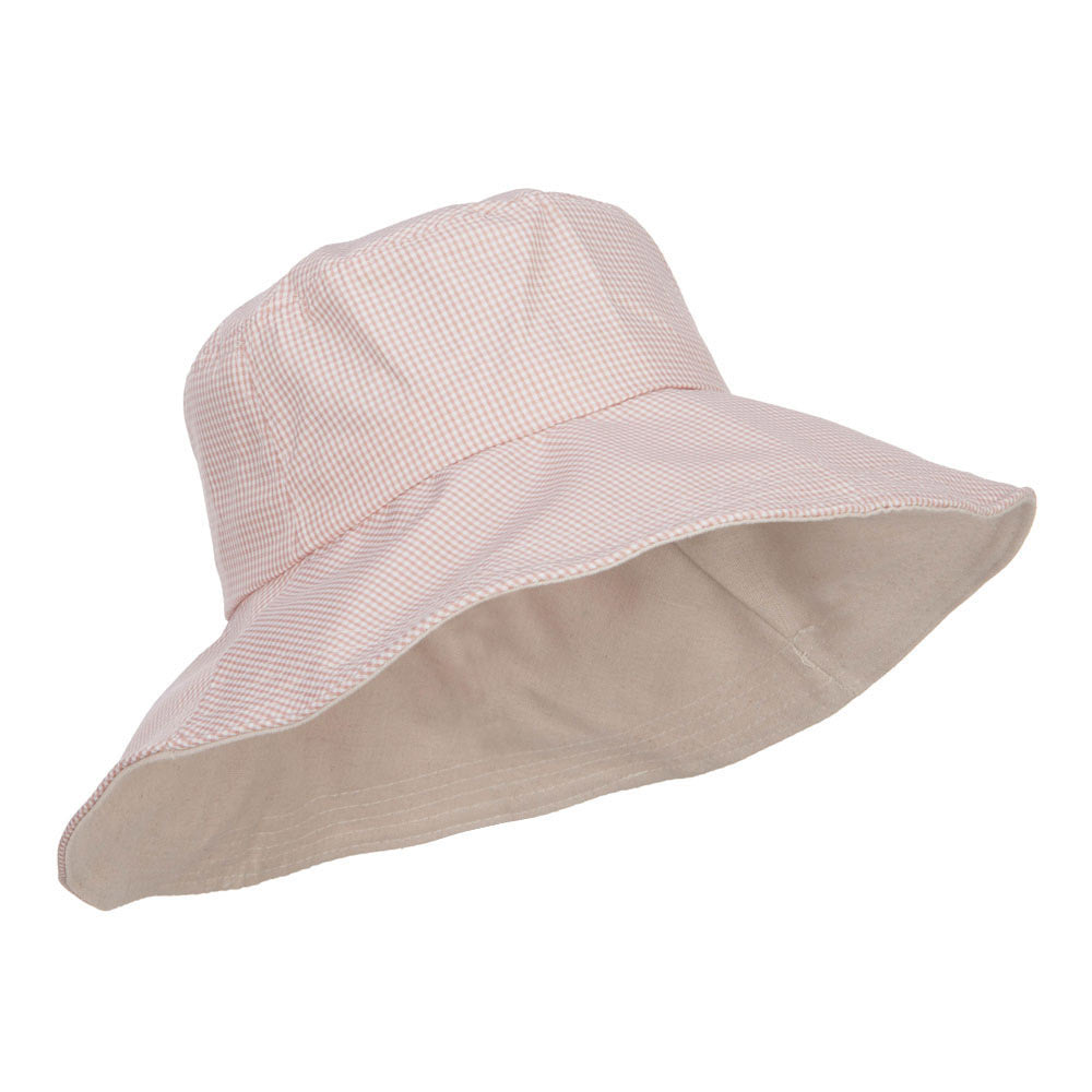 Checked Flower Accent Crushable Hat