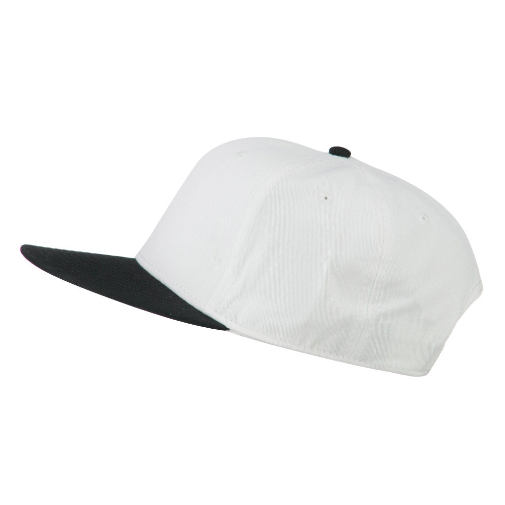 Two Tone Superior Cotton Twill Flat Bill Snapback Cap