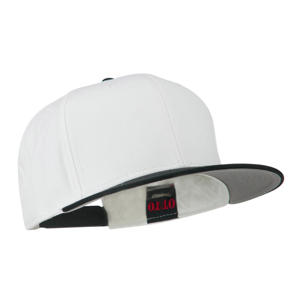 Two Tone Superior Cotton Twill Flat Bill Snapback Cap