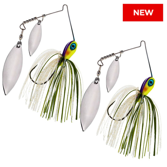 Reaction Tackle Tungsten Spinnerbait Jigs – 2-Pack, Double Willow Blade - New