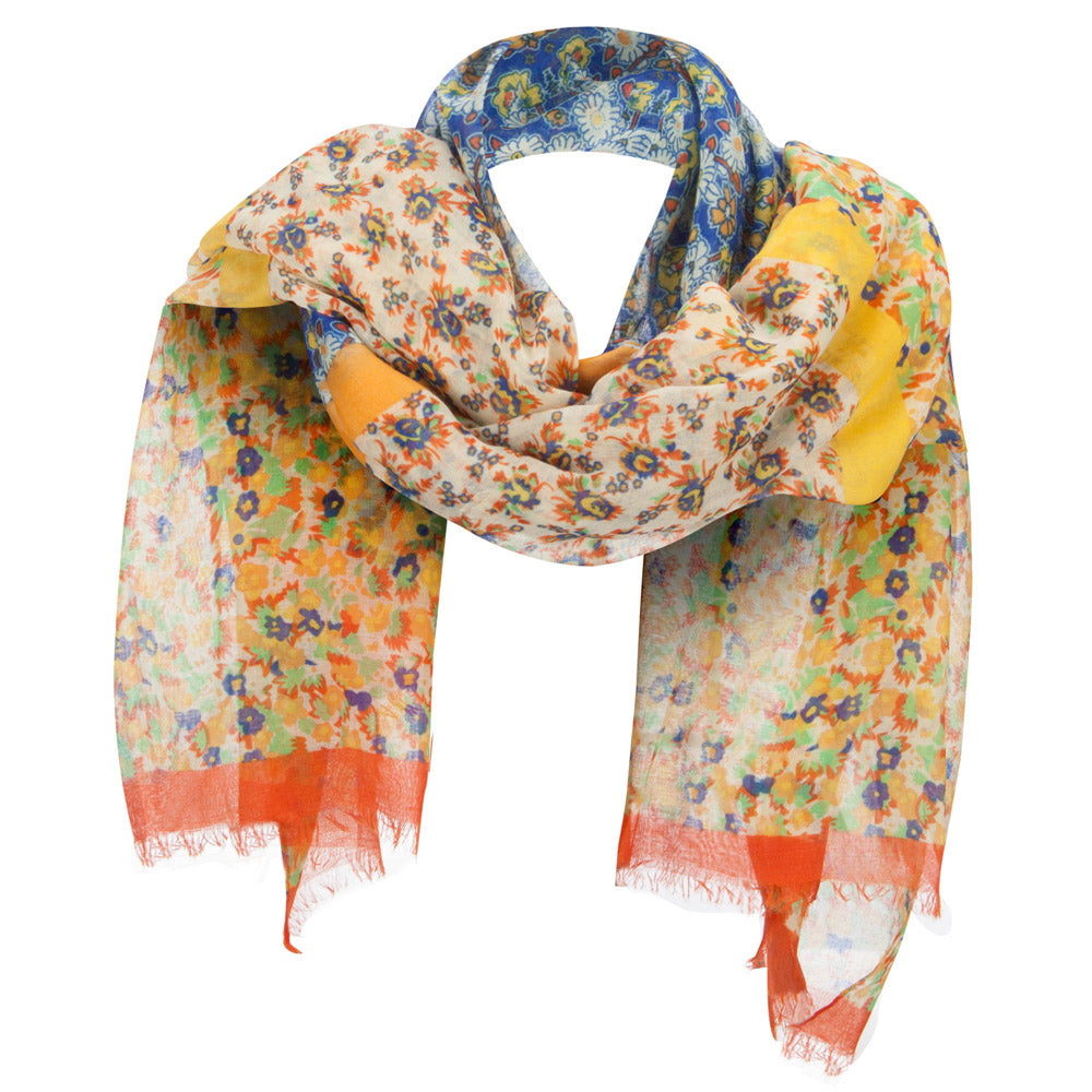 Two Tone Floral Summer Scarf