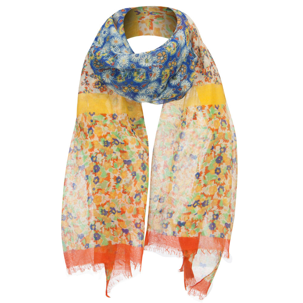 Two Tone Floral Summer Scarf