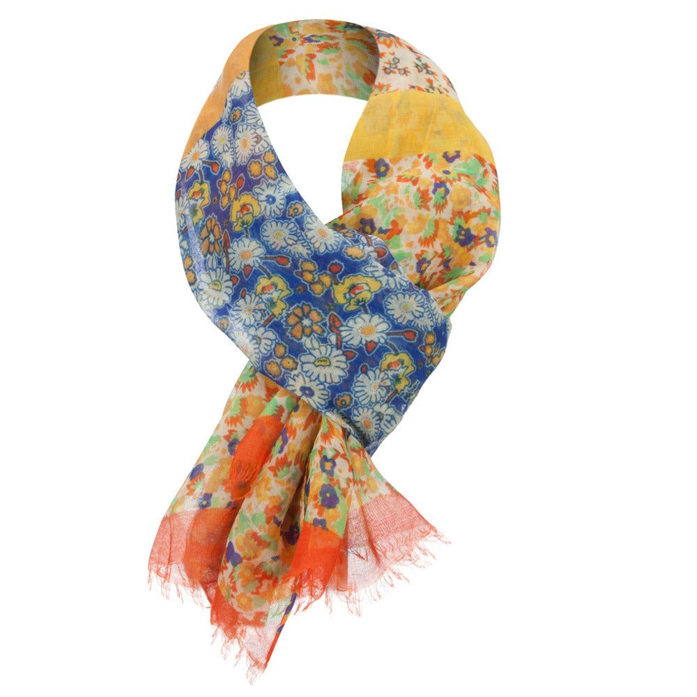 Two Tone Floral Summer Scarf