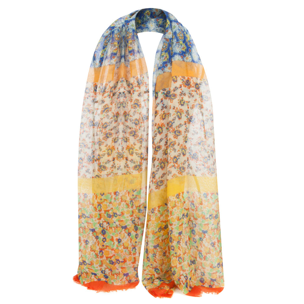 Two Tone Floral Summer Scarf