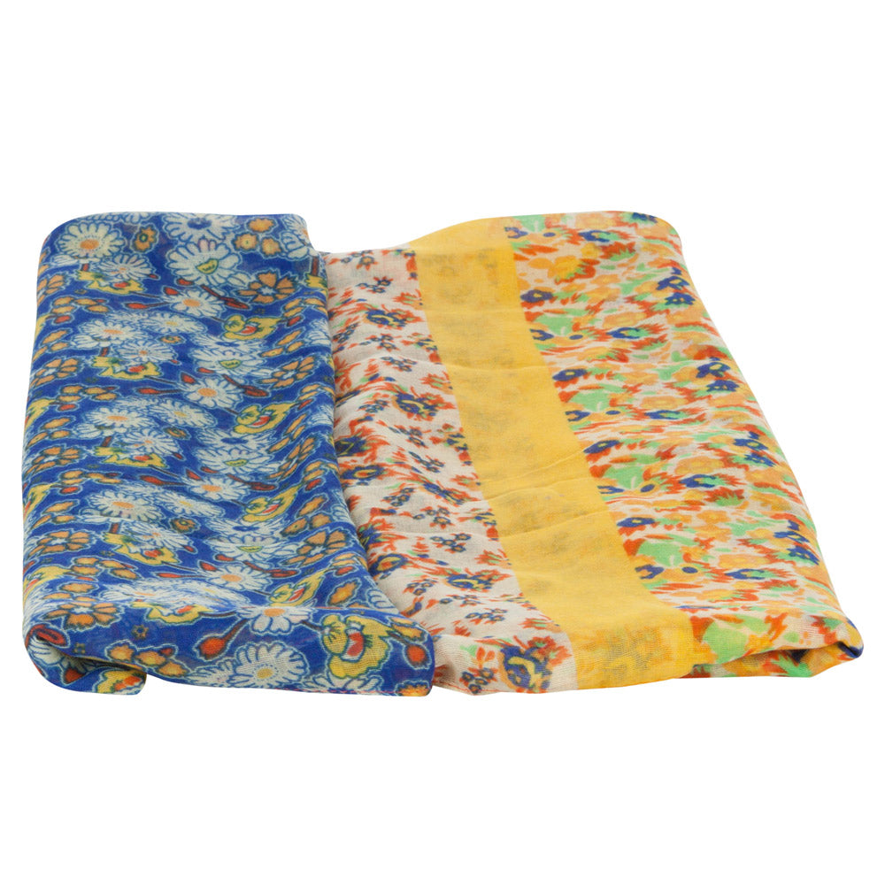 Two Tone Floral Summer Scarf