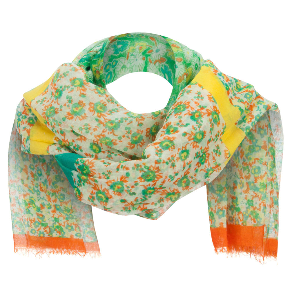Two Tone Floral Summer Scarf