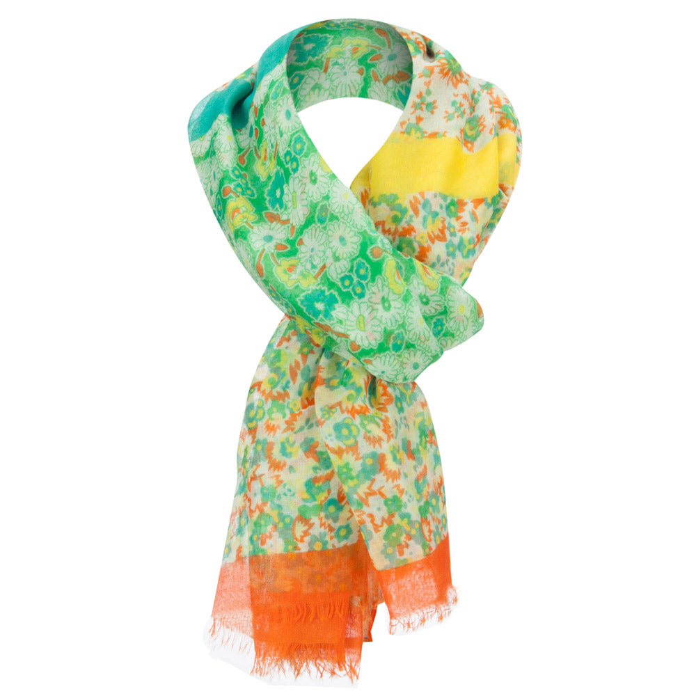 Two Tone Floral Summer Scarf
