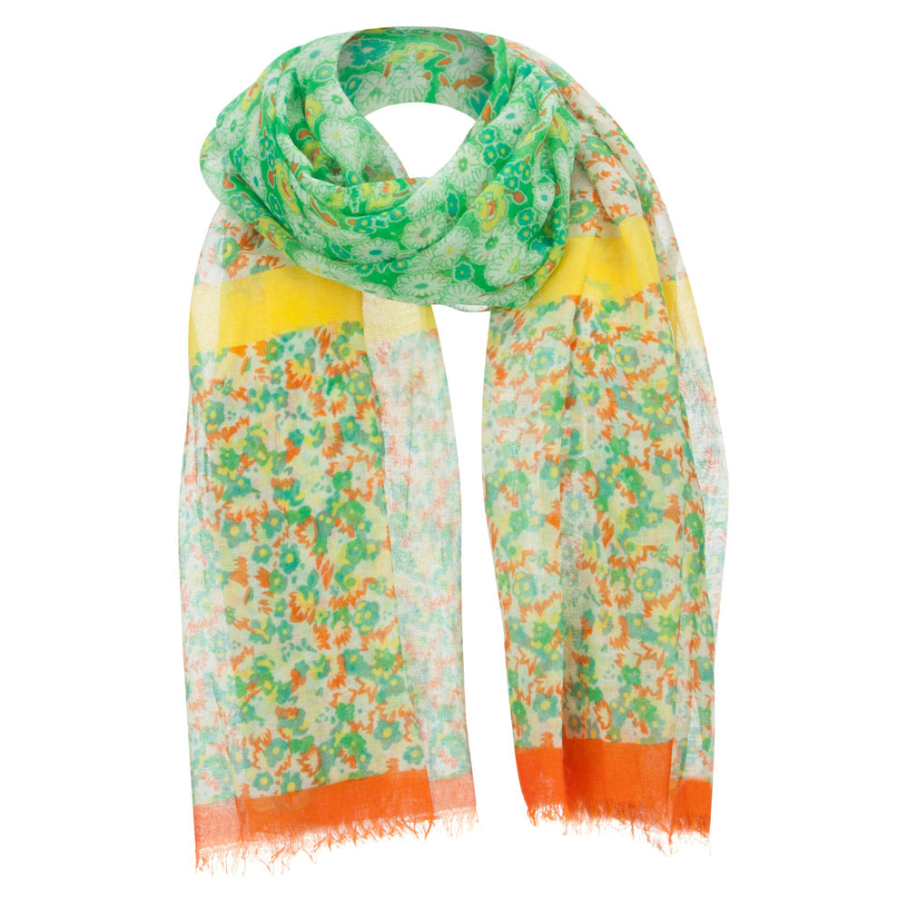 Two Tone Floral Summer Scarf