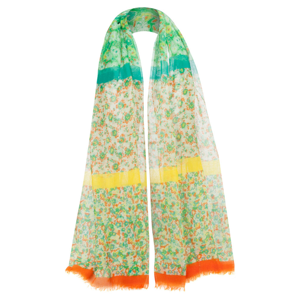 Two Tone Floral Summer Scarf