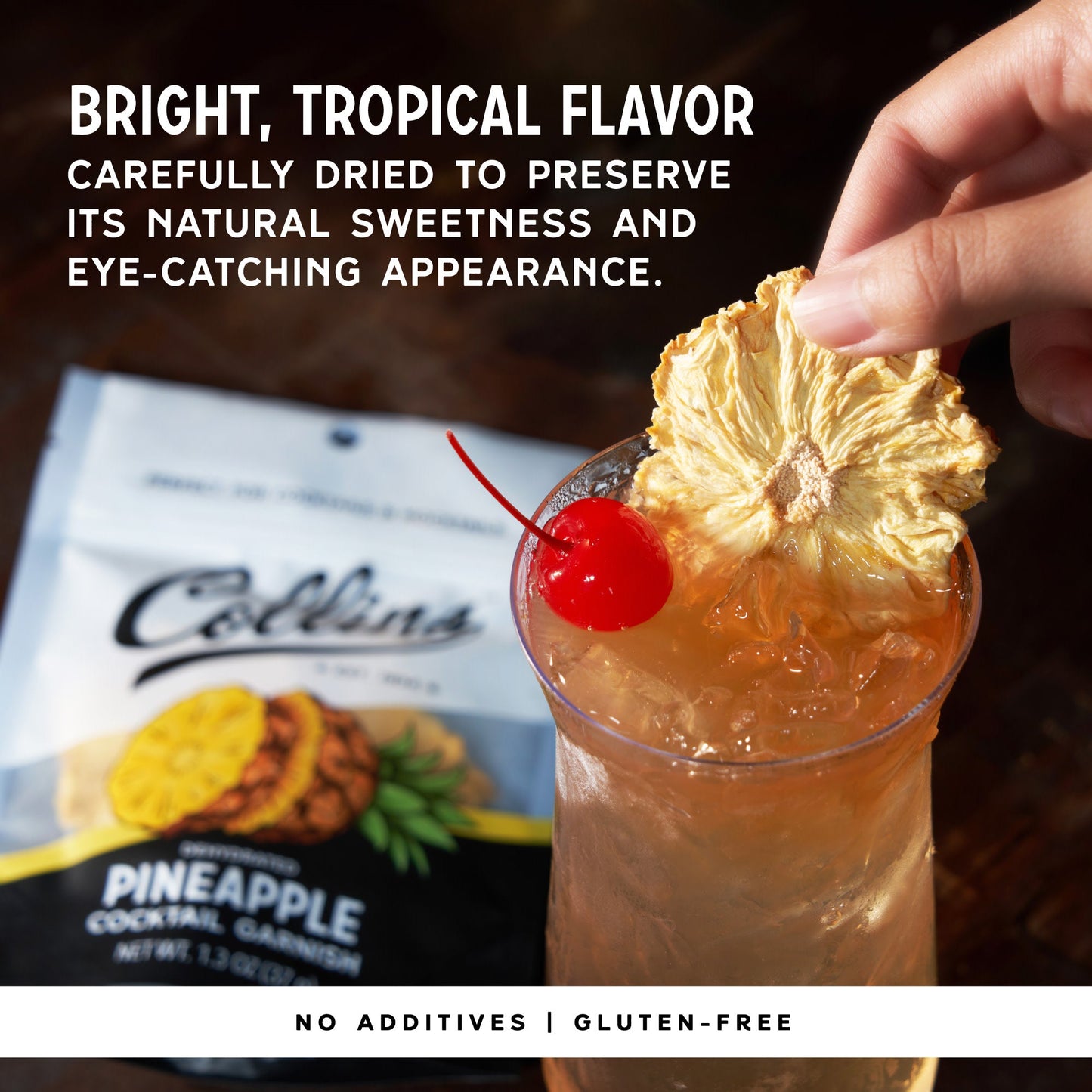 Dehydrated Pineapple Cocktail Garnish, 1 oz