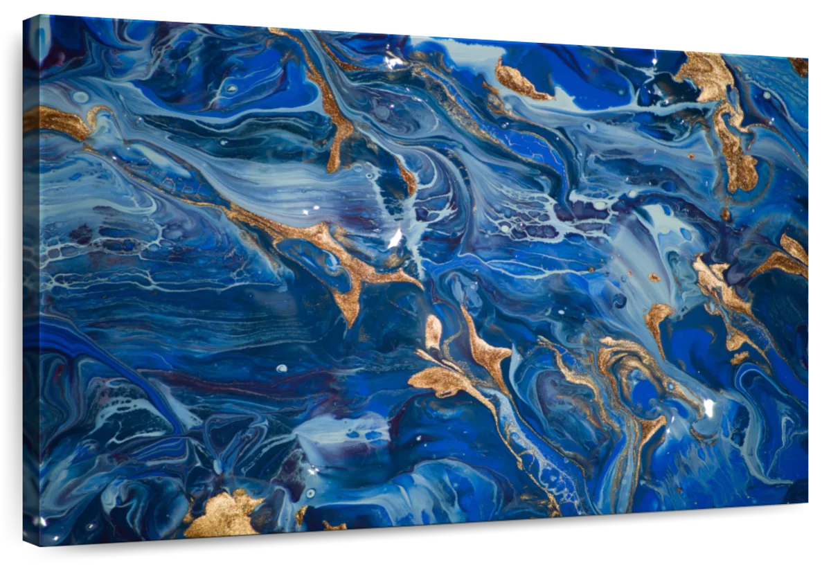 Navy And Gold Abstract Wall Art