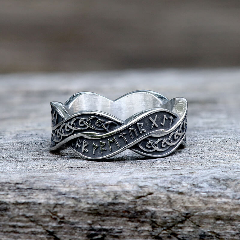 Twisted Viking Runes Stainless Steel Ring