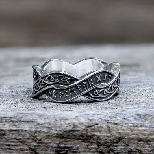 Twisted Viking Runes Stainless Steel Ring