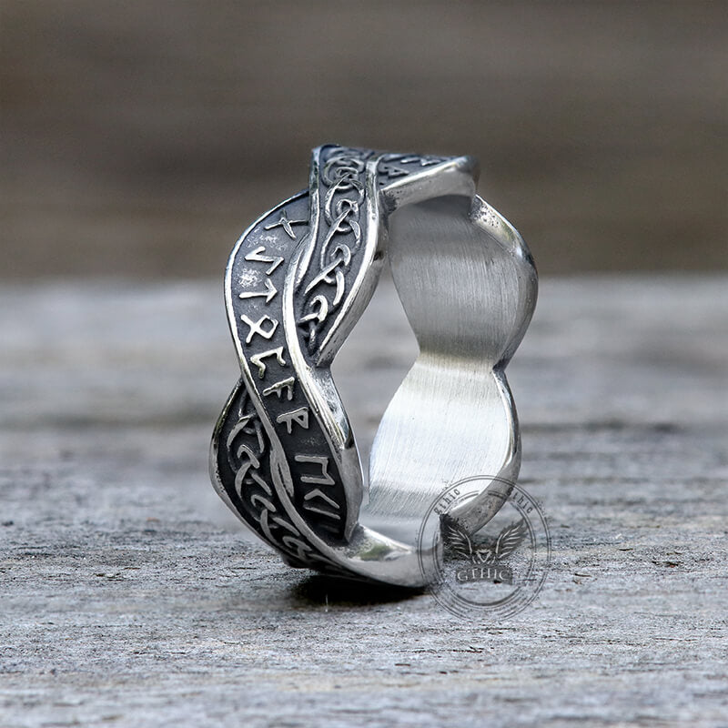 Twisted Viking Runes Stainless Steel Ring