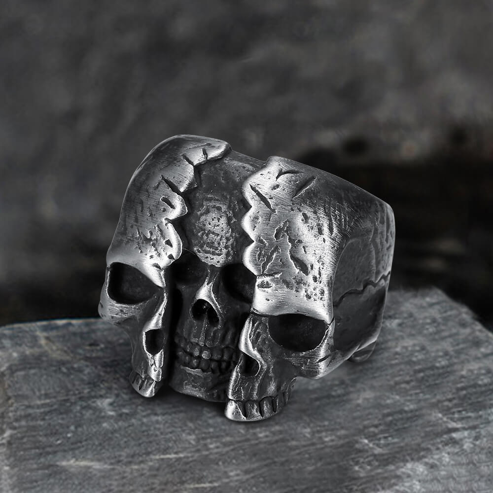Two-Face Stainless Steel Skull Ring