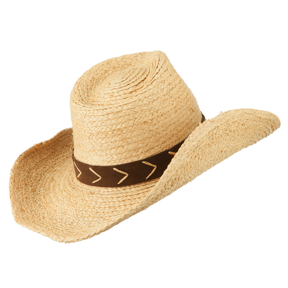 Raffia Suede Flower Cowboy Hat