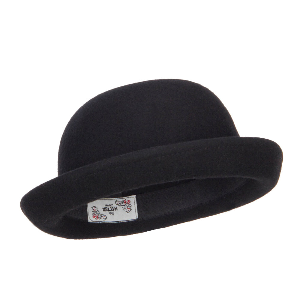 Big Size Wool Felt Upturn Brim Bowler Hat