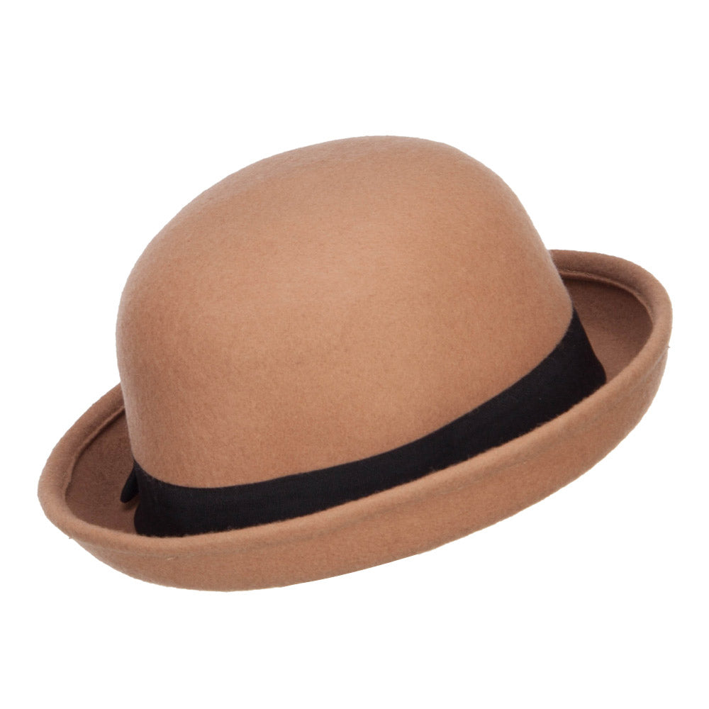 Big Size Wool Felt Upturn Brim Bowler Hat