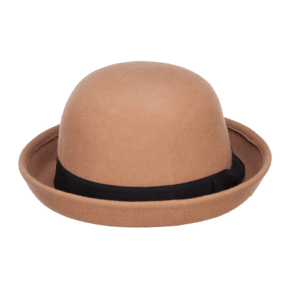 Big Size Wool Felt Upturn Brim Bowler Hat