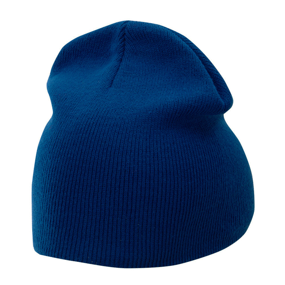 8 Inch Solid Knit Short Beanie Made in USA