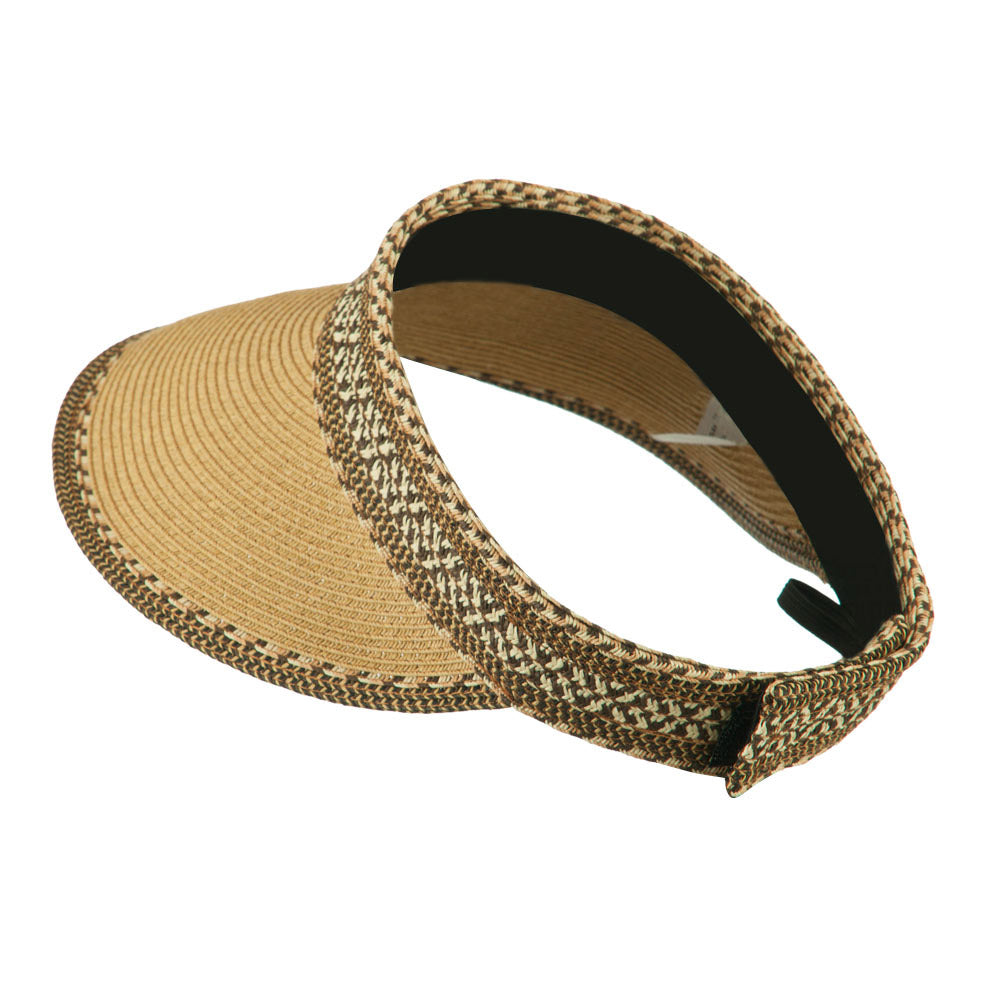 UPF 50+ Multi Colored Tribal Paper Braid Visor