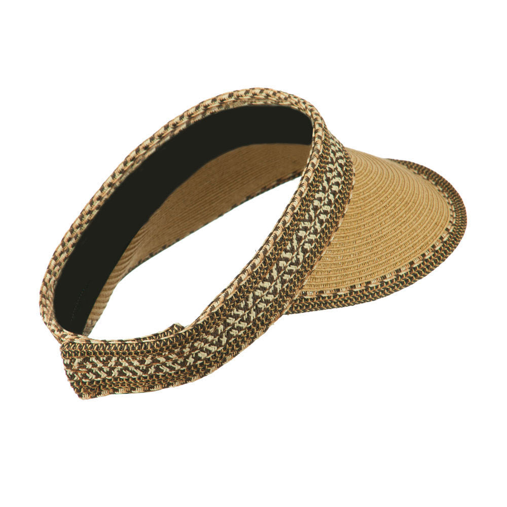 UPF 50+ Multi Colored Tribal Paper Braid Visor